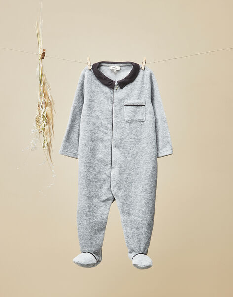 Boys' heather gray velour footie pajamas VALMONT 19 / 19IX6645N32943