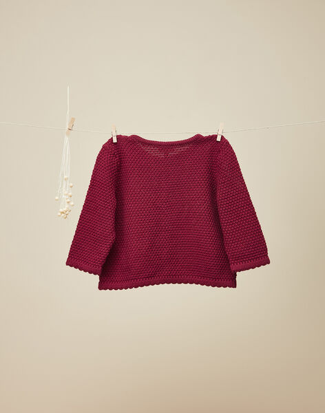 Girls' raspberry pink knit cardigan VEDILIZE 19 / 19IU1922N11308