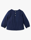 Girls' navy pima cotton T-shirt AELLYNE 20 / 20VU1911N0F070