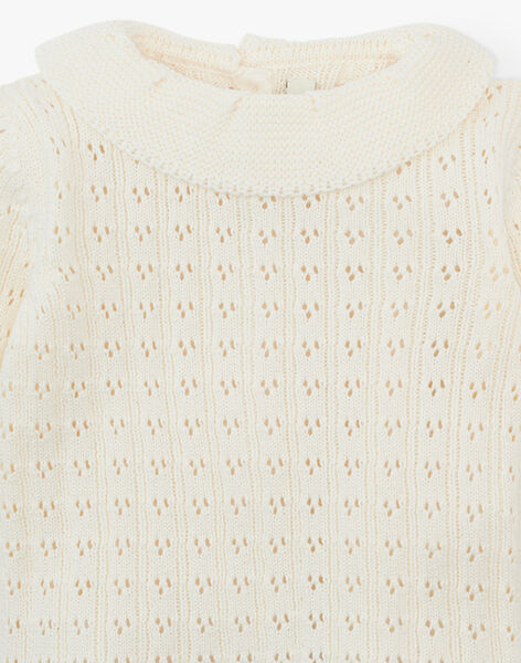 Girls' cotton-cashmere sweater in vanilla ALOUNA 20 / 20VU1911N13114