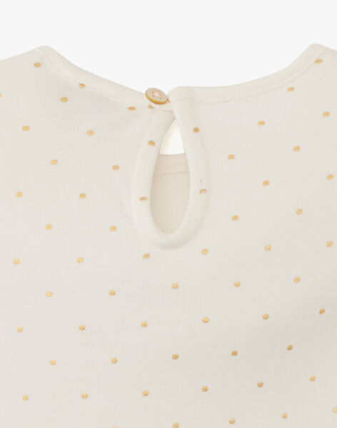 Girls' short-sleeve bodysuit with gold polka dot print ACAMILLE 20 / 20VU1912N67114