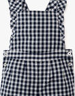 Girls' French midnight blue and white gingham overalls ALICITIE 20 / 20VU1911N26713