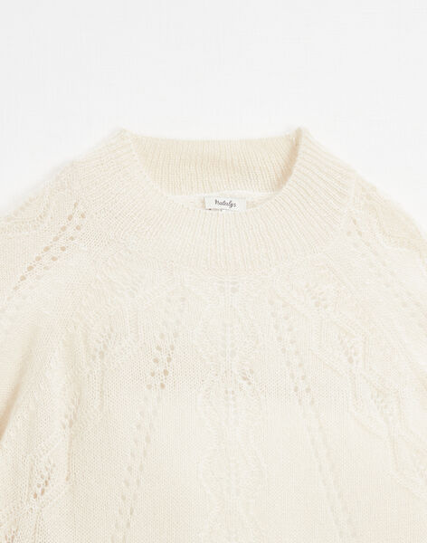 Fancy openwork knit sweater vanilla FEDIANA 22 / 22IW2692NB7114