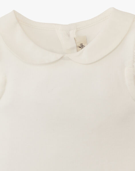 Girls' Pima cotton bodysuit in vanilla with eyelet fabric ANASSIA 20 / 20VV2211N29114
