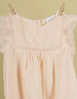 Girls' pink embroidered jumpsuit with flounces TETINE 19 / 19VU1935N26D300