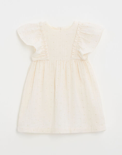 Children's dress with ecru lurex polka dots JONQUILLE 24-K / 24V129117N18005