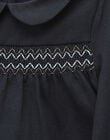 Girls' black long-sleeve smocked T-shirt VADAZIANE 19 / 19IU1911N0C090