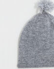 Grey merino wool hat with pompon IFILO GRIS 23 / 23IV7055N49J920