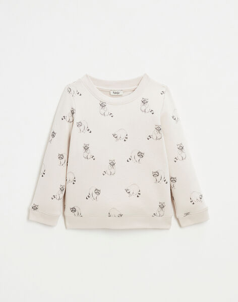 Raccoon print sweatshirt in organic cotton fleece FAUST 22 468 / 22I129212N13009