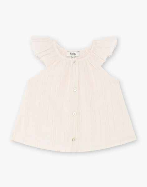 Light pink blouse with Lurex® stripes and girl's cotton CORELIE 21 / 21VV2212N09321