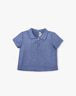Boys' short-sleeved jacquard chambray smock shirt ANAKIN 20 / 20VU2022N0AP267