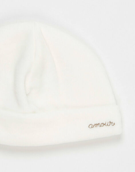 Love" embroidered velvet birth bonnet IBOUN 23 / 23IV7056N63001
