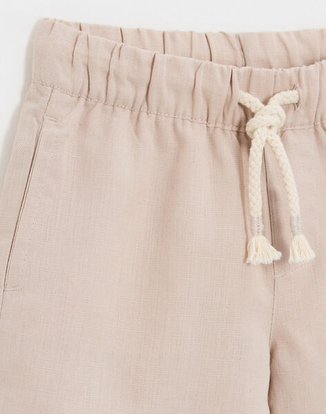 Children's linen/cotton shorts beige JALEL 24-K / 24V129213N02009