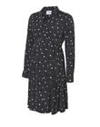 Mamalicious black maternity dress with white polka dots MLCANA ROBE / 19IW2663N18090