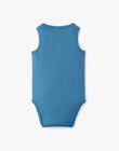Boys' solid steel-blue sleeveless ribbed bodysuit ALESSIO 20 / 20VU2013N67201