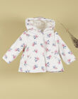 Girls' white and flowered raincoat TIMEA 19 / 19VU1921N15000
