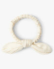Girls' scrunchie with vanilla and gold Lurex stripes ARIA 20 / 20VU6014N95114