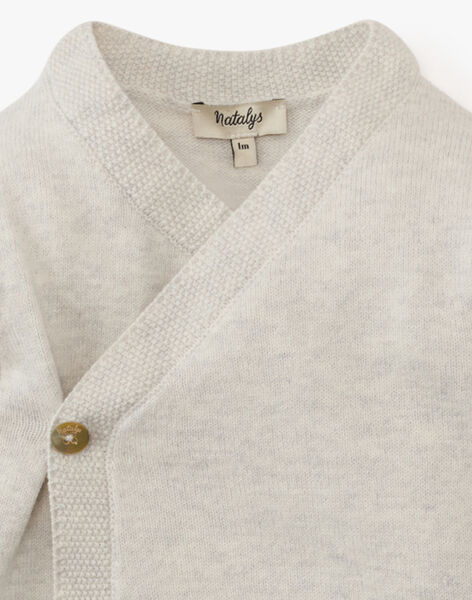 Merino wool wrap sweater in heathered gray AMAEL 20 / 20PV2413N2A803