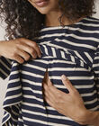 Boob organic cotton maternity & nursing T-shirt with navy blue stripes BOBRETON TS / 20VW2644N3D713