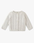 Girls' cotton cashmere heather gray cardigan ABIGAEL 20 / 20VU1912N11J922