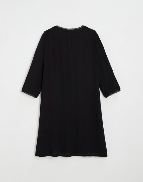 Black viscose dress for pregnancy and nursing DAPHNE-EL / PTXW2617NAS090