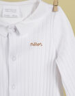Unisex white embroidered footie pajamas TANAEL 19 / 19PV7622N31000