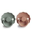 Set of 2 Daisy silicone lily pad/pink gold teats DAI SIL LIL/ROS / 23PRR1011SUC999