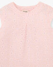 Girls' sugar-almond pink English embroidered blouse ALEINA 20 / 20VU1924N09D310