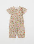 Children's jumpsuit with flower print and lurex stripes JILLIE 24-K / 24V129111NG6321