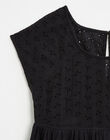 Black dress with English embroidery organic cotton ELISE-EL / PTXW2616NAS090
