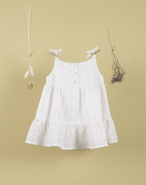 Girl's white embroidered dress TELINA 19 / 19VU1935N18000