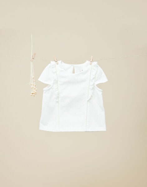 Girls' vanilla short-sleeve T-shirt VALMALOU 19 / 19IU1911N0E114