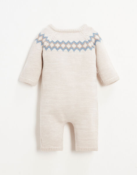 Knitted jumpsuit with jacquard pattern in absorbent cotton FILOU 22 / 22IV2314N26A013