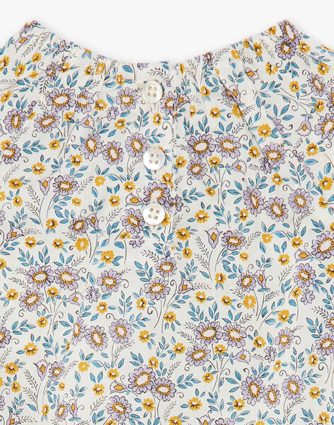 Vanilla and yellow liberty fabric cotton voile romper girl CHRISTELLE 21 / 21VV2213N27114