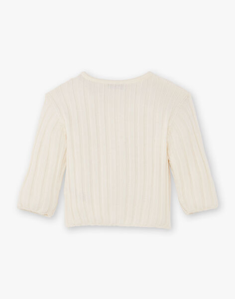 Merino wool vanilla knit cardigan DOLLY 21 / 21PV2411N12114