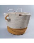 Large off-white and ochre organic cotton basket GD PANIER OCRE / 19PCDC005APD999