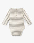 Unisex fancy long-sleeved Pima cotton bodysuit with stripes ACCOLADE 20 / 20PV2413N67114