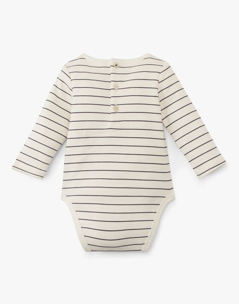Unisex fancy long-sleeved Pima cotton bodysuit with stripes ACCOLADE 20 / 20PV2413N67114