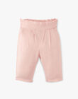 Girls' tapered-cut sugar-almond pink Lyocell pants ADOUMIA 20 / 20VV2211N03D310