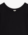 Black tee-shirt with organic cotton collar THALASSA-EL / PTXW2611NAO090