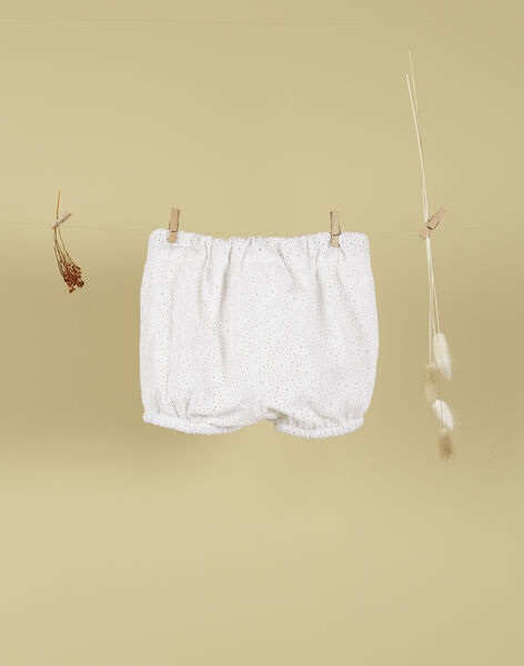 Girls' white embroidered shorts TEMELINE 19 / 19VU1933N02000