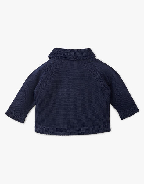 Boys' navy blue collared jersey knit cardigan ALBATROS 20 / 20VV2311N12705