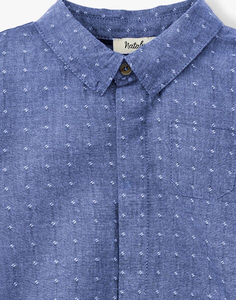 Boys' long-sleeved jacquard chambray shirt ALPHONSE 20 / 20VU2016N0AP267