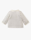 Knit shirt with checked print and poplin collar in vanilla AIME 20 / 20PV2411N0C114