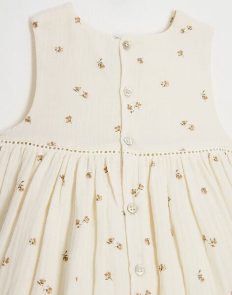 Sleeveless dress in cotton gauze with flower motifs HAJARE 23 / 23VU1911N18632