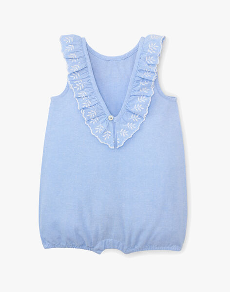 Girls' short chambray jumpsuit in blue APPOLINE 20 / 20VU1923N26721