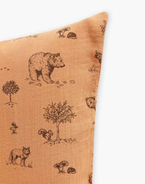 Pattern pillow bear in organic cotton gauze OUREILLER-EL / PTXQ6312N86I821