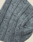 Girls' heather gray knit bonnet VELCECILE 19 / 19IU6032N49J920