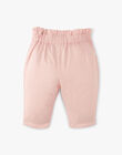Girls' tapered-cut sugar-almond pink Lyocell pants ADOUMIA 20 / 20VV2211N03D310