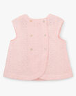 Girls' sugar-almond pink English embroidered blouse ALEINA 20 / 20VU1924N09D310